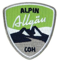 Alpin Allgäu Abzeichen 55 x 60 mm / Grün