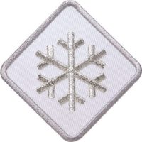 Schneeflocke-Winter-Wintersport Aufnäher von Club of Heroes. Weiss