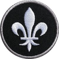 Lilie, Fleur de Lis Patch, Applikation gestickt als Aufnäher, Aufbügler, Bügelflicken mit Blume