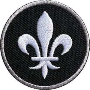 Lilie, Fleur de Lis Patch, Applikation gestickt als Aufnäher, Aufbügler, Bügelflicken mit Blume