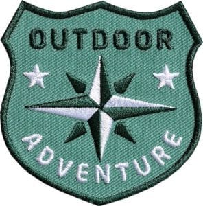 Outdoor Patch Bügelbild Aufnäher mit Kompass Olive