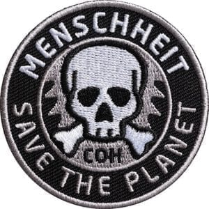Menschheit Rette den Planeten Artenschutz Aufnäher von Club of Heroes.