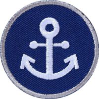 Anker Maritim Patch, gestickter Aufnäher, Aufbügler, Applikation