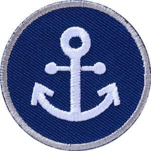 Anker Maritim Patch, gestickter Aufnäher, Aufbügler, Applikation