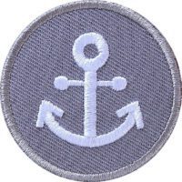 Anker Maritim Patch, gestickter Aufnäher, Aufbügler, Applikation