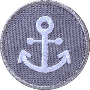 Anker Maritim Patch, gestickter Aufnäher, Aufbügler, Applikation