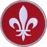 Lilie, Fleur de Lis Patch, Applikation gestickt als Aufnäher, Aufbügler, Bügelflicken mit Blume