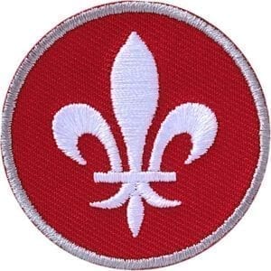 Lilie, Fleur de Lis Patch, Applikation gestickt als Aufnäher, Aufbügler, Bügelflicken mit Blume
