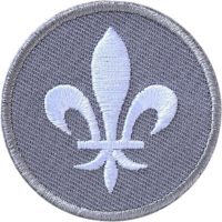 Lilie, Fleur de Lis Patch, Applikation gestickt als Aufnäher, Aufbügler, Bügelflicken mit Blume