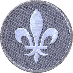 Lilie, Fleur de Lis Patch, Applikation gestickt als Aufnäher, Aufbügler, Bügelflicken mit Blume