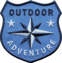 Outdoor Patch Bügelbild Aufnäher mit Kompass Blau