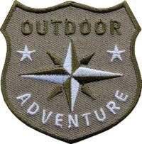 Outdoor Patch Bügelbild Aufnäher mit Kompass Braun