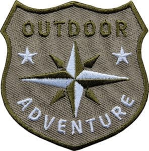Outdoor Patch Bügelbild Aufnäher mit Kompass Braun