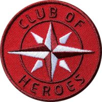 Rot COH Kompass Patch Bügelbild Aufnäher mit Kompass Olive. Aufnäher von Club of Heroes. Hochwertig gestickte Patches wie Aufbügler Bügelbilder Bügelflicken zur Veredelung von Textilien, zum Aufbügeln oder Aufnähen auf Jacken, Kleidung.