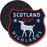 Schottland Hirsch - Klett-Patch 60 x 61 mm / Navy