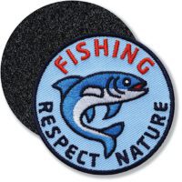 Fischen Fishing / Klettpatch 62 mm / Blau