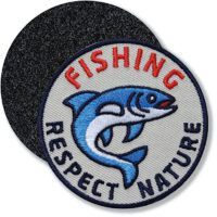 Fischen Fishing / Klettpatch 62 mm / Natur