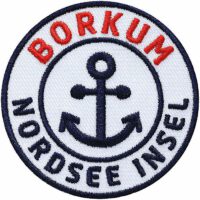 Borkum Nordsee Insel / Patch 62 mm / Weiss