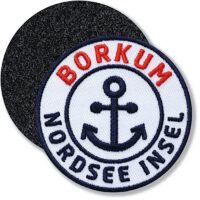 Borkum Nordsee Insel / Klettpatch 62 mm / Weiss