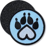 Hunde-Pfote / Klettpatch 45 mm / Blau