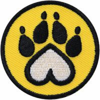 Hunde-Pfote / Patch 45 mm / Gelb