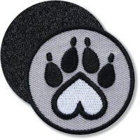 Hunde-Pfote / Klettpatch 45 mm / Grau