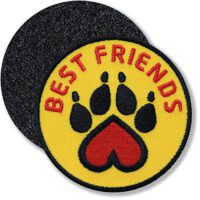 Hunde-Pfote Tierfreund / Klettpatch 62 mm / Gelb