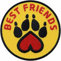 Hunde-Pfote Tierfreund / Patch 62 mm / Gelb