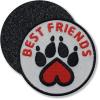 Hunde-Pfote Tierfreund / Klettpatch 62 mm / Natur