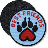 Hunde-Pfote Tierfreund / Klettpatch 62 mm / Blau