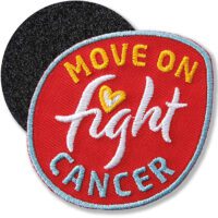 Move on fight Cancer / Klettpatch 60 mm Rot