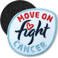 Move on fight Cancer / Klettpatch 60 mm Weiss